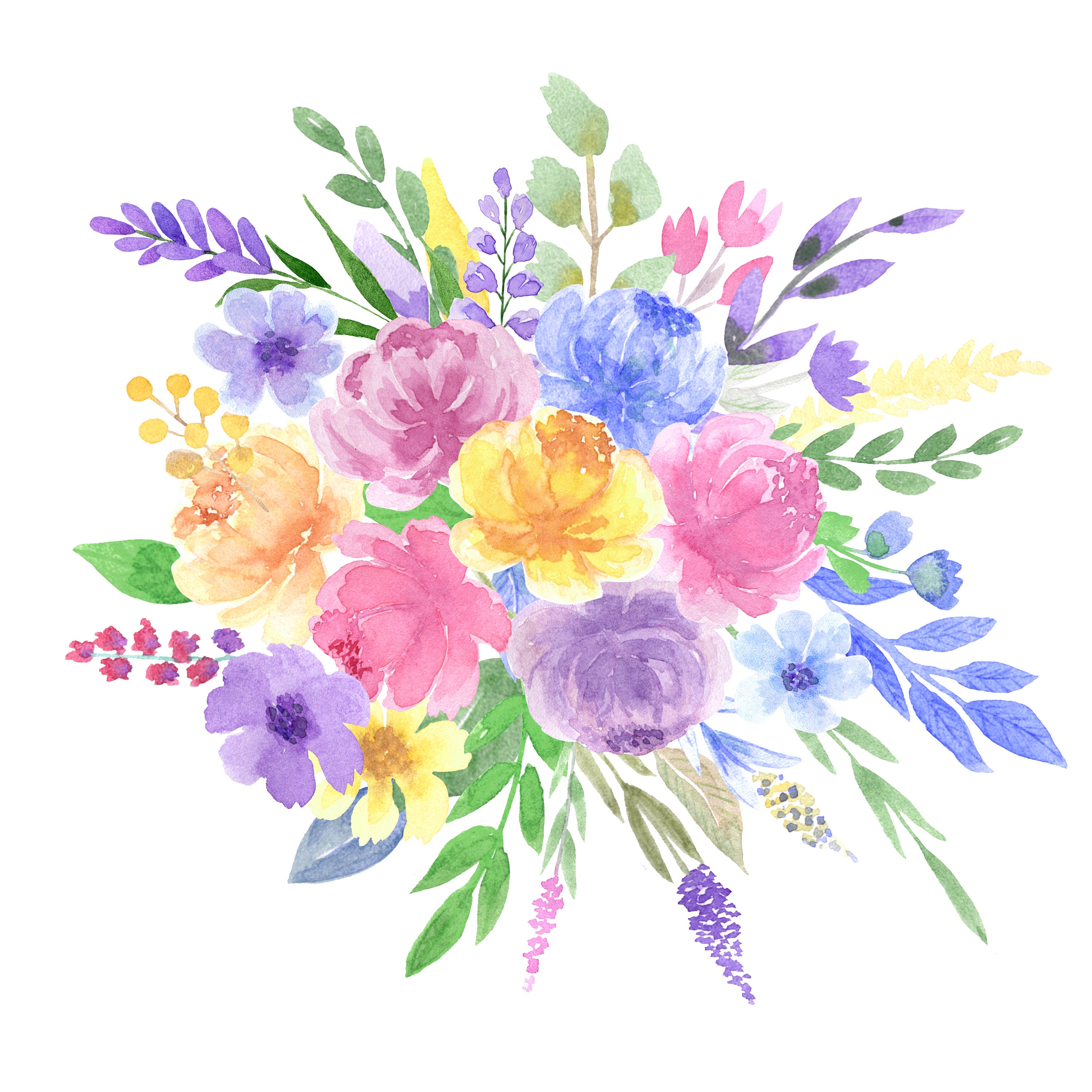 Hand-Painted Watercolor Clip Art and by WatercolorByTatyana