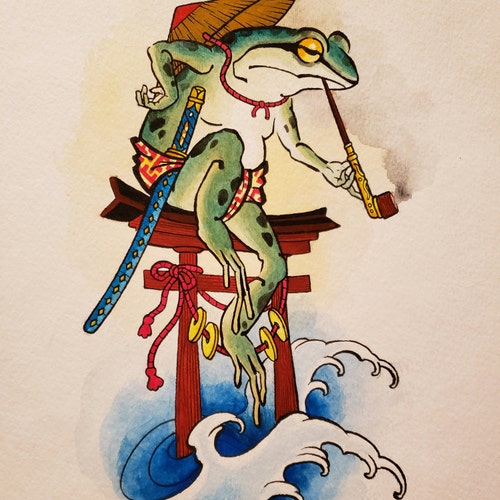 【版画】『碧眼のギロ』（カエル　蛙） 版画】『碧眼のギロ』（カエル 蛙） 版画】『碧眼のギロ