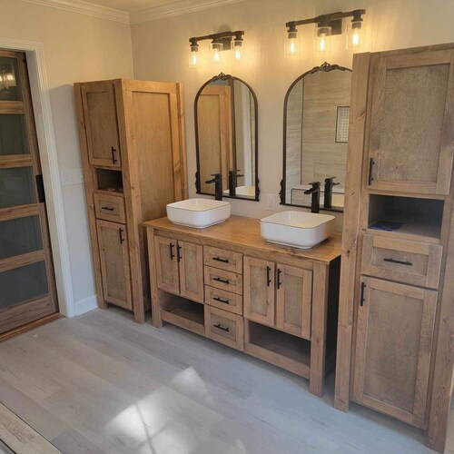 Bathroom Vanity With Side Cabinets Etsy