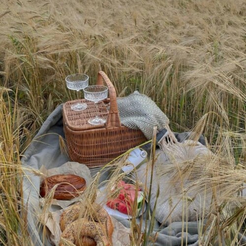 Cestino In Vimini Intrecciato | Con Manico, 20x17x11cm, Per Picnic, Shopping, Decorazione - Foto 3