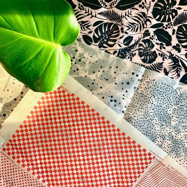 Geometric Flower Ceramic Underglaze Transfer Decal Tissue / Rice Paper ...