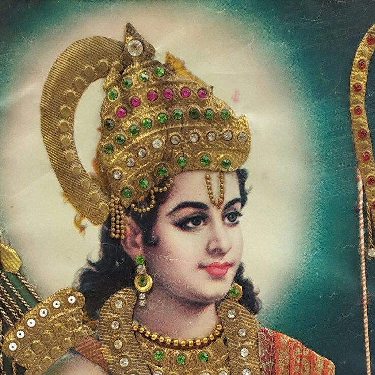 Krishna Arjun Photo, Geeta Updesh a scene from Mahabharata, Indian