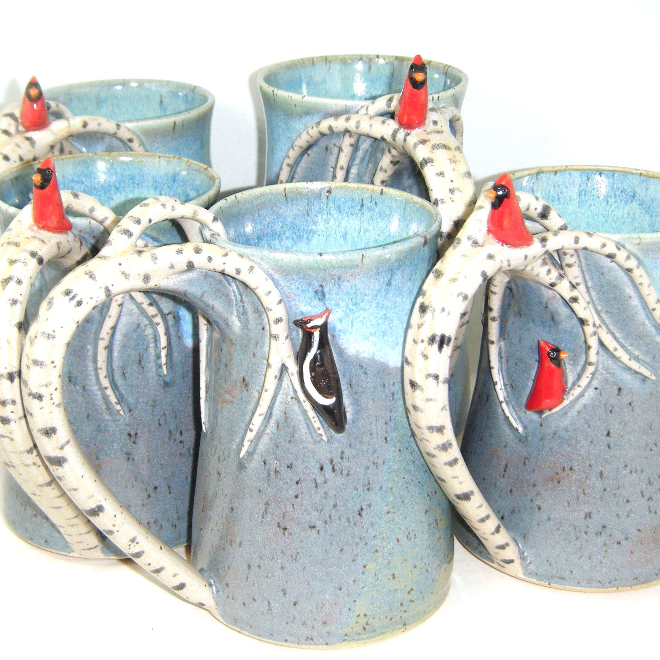 Petite Split-leg Pottery Apron - Indigo denim blend - gnome in mug