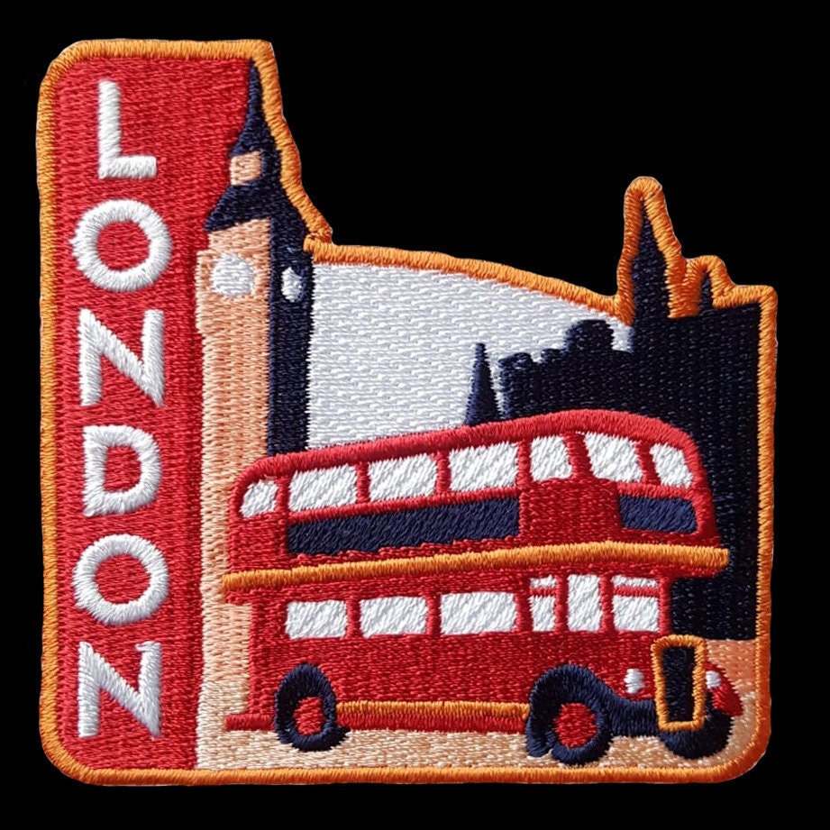 London England Travel Patch Embroidered Iron on Sew on Souvenir 