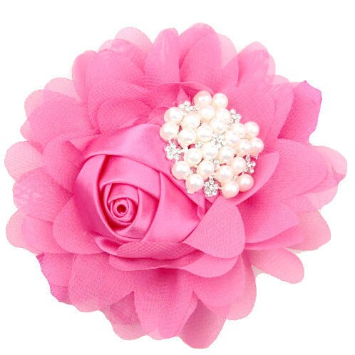 Puppy Bows ~ Wee super tiny 20mm hair BIRTHSTONE flower clips for dogs bow pet barrette pink purple peach crystal rhinestone~ US Seller