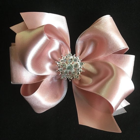 Silk Hair Bows, Flower Girls Blush Silk Bows, Blush Pink Silk Hair Bow –  Accessories by Me, LLC