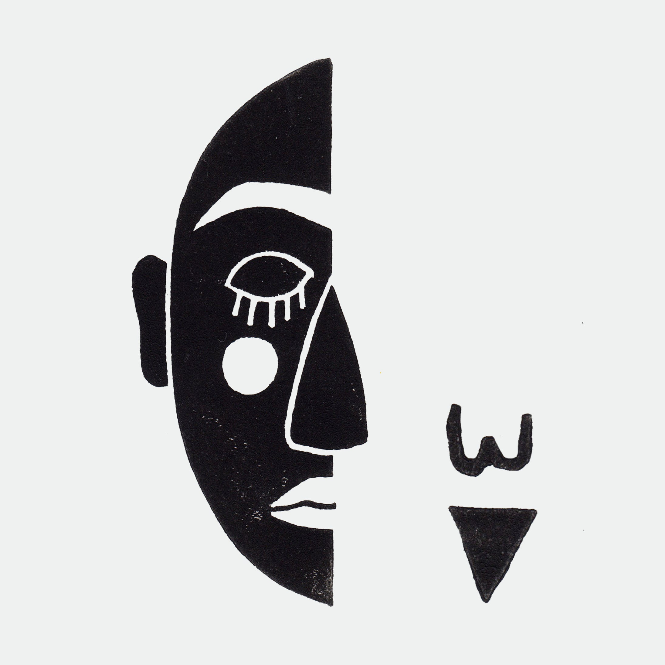 Mask Linocut Printing Linocut Printmaking Graphics Etsy