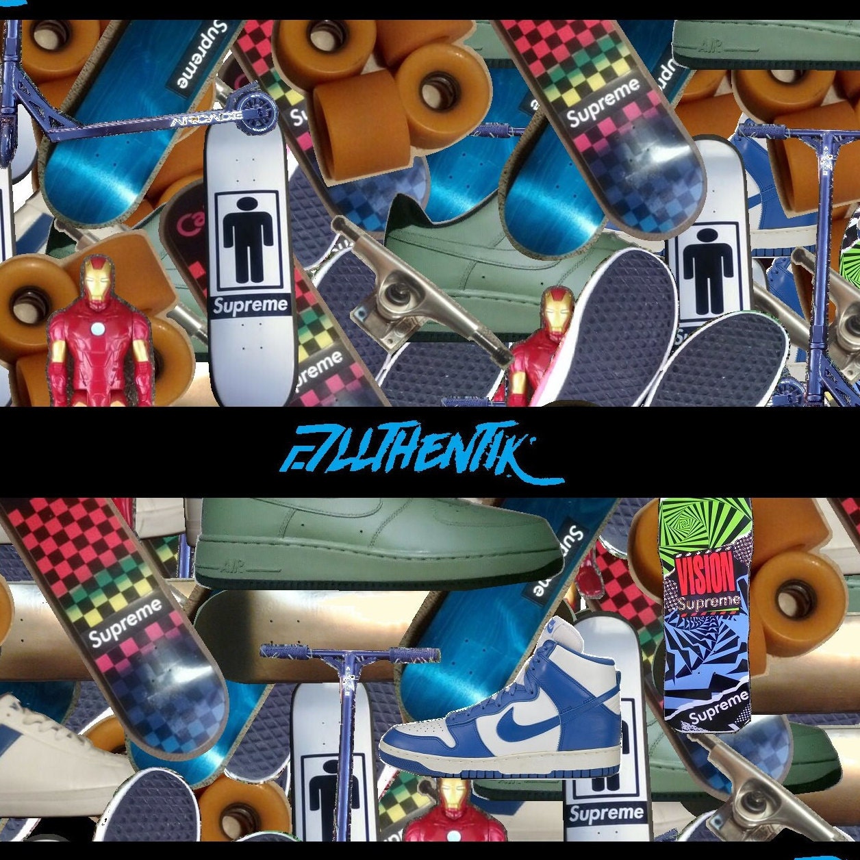 2 Vintage Element-skateboards ZIMBER Pop-art Tech Decks Skull Wolf 1  Easyflip XL Fingerboard 