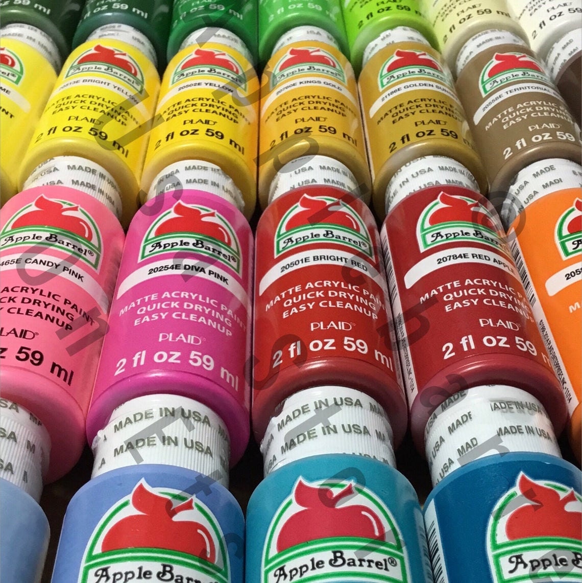 Apple Barrel 2 oz Multi-color Satin Acrylic Craft Paint (24 Pieces