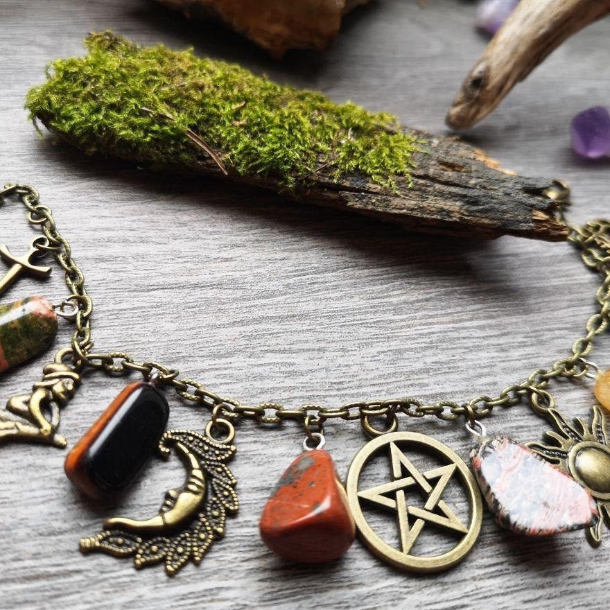 Flowers green witch jewelry witch candle by WhiteNaturalWitch