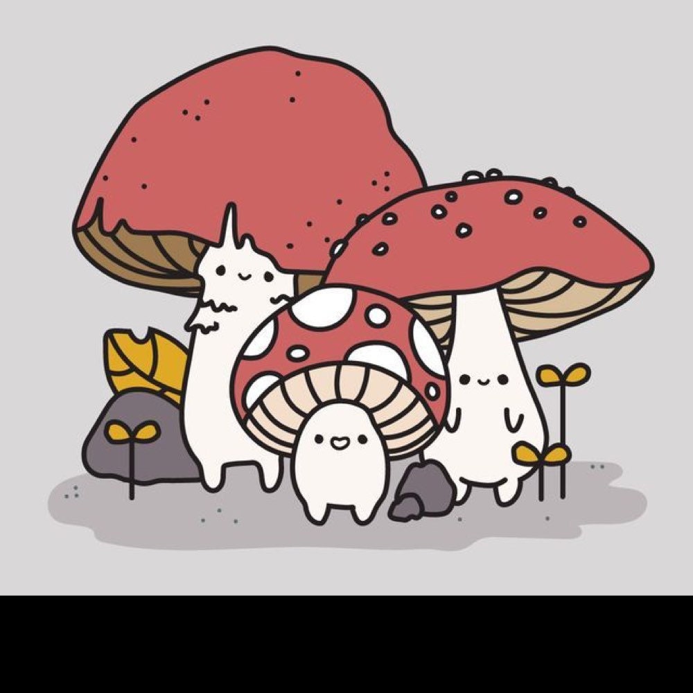 Милые грибы рисовать