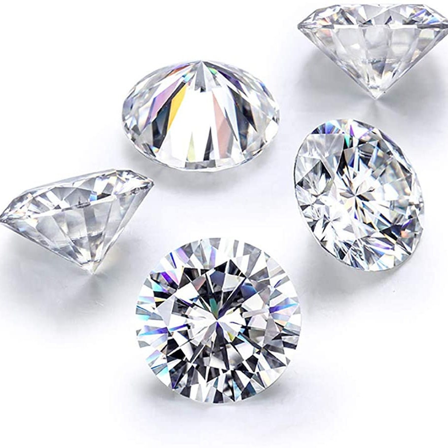 Quality Gemstones Moissanite Clear White D Color Round Brilliant Cut SIZE CHOICE Loose Stones VVS