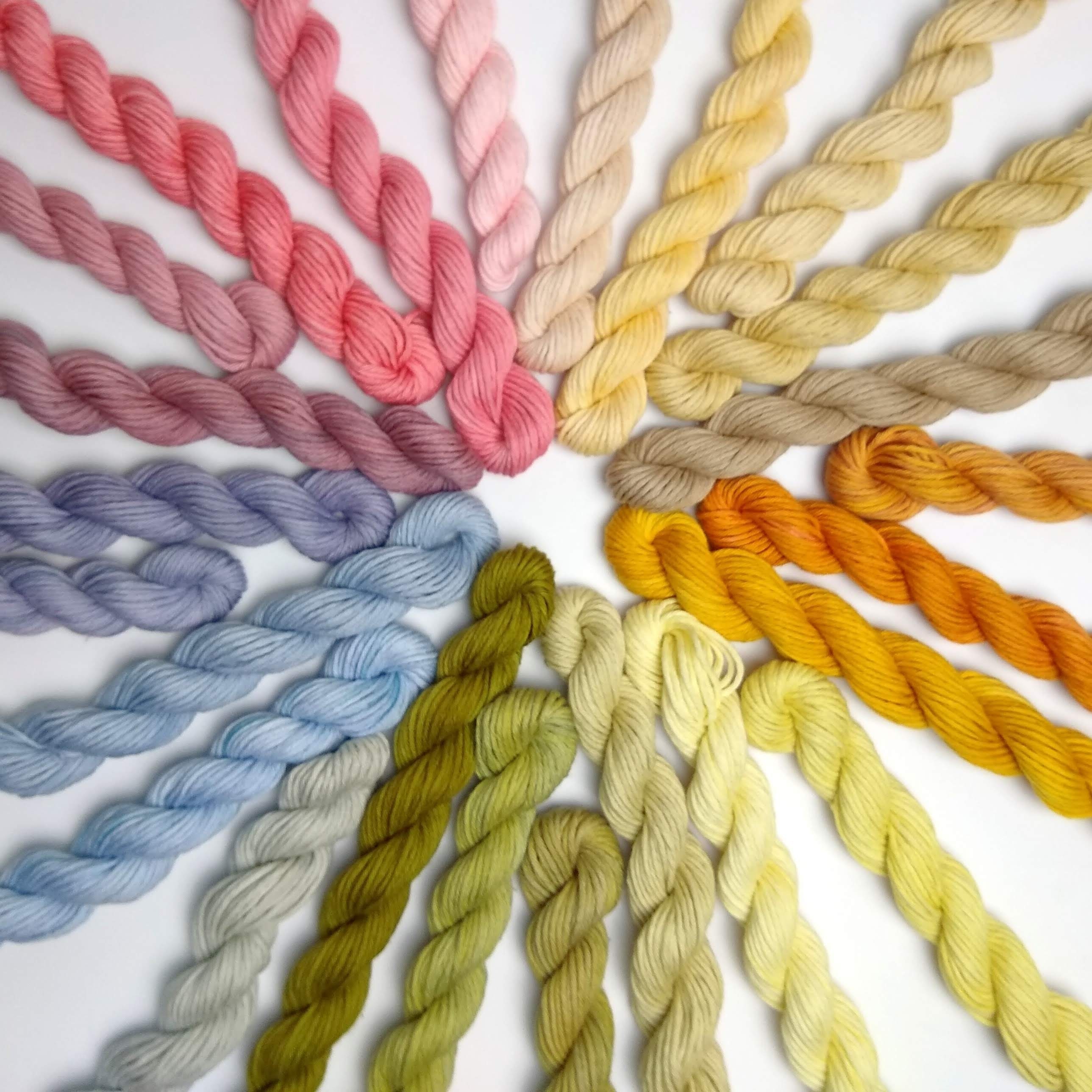 Plant based naturally dyed yarns fibre & by FloraFibresYarn