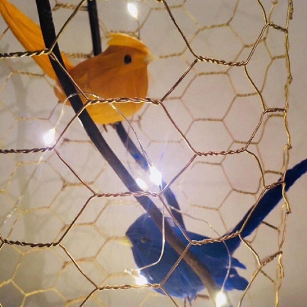 Gold Birdcage Chandelier Table Floor Lamp Robin Redbreasts Etsy