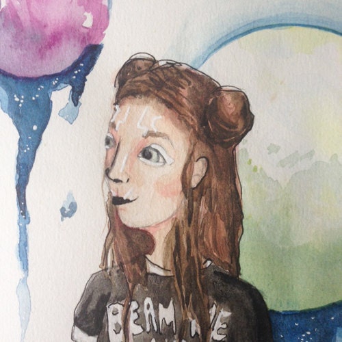 Watercolour /& Gouache Sticker Pack Painted Planets