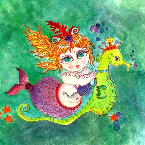 Mermaid Coloring Book/illustrations/digital Download 