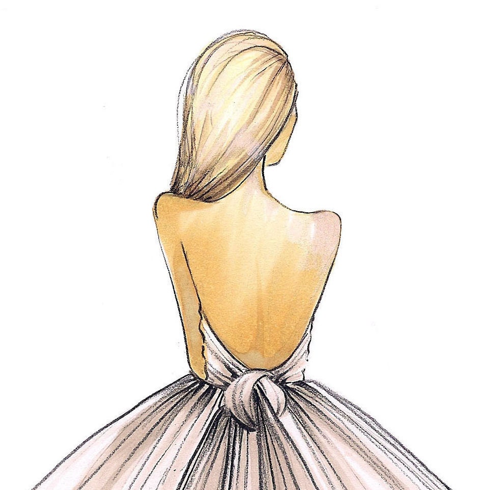 Bridal Fashion Illustrations by BrooklitBride on Etsy