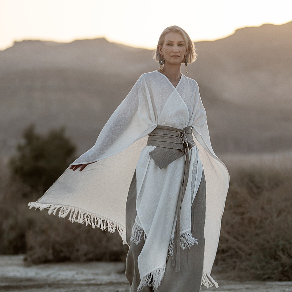 Conjunto LINO mujer: Pantalón palazzo y top cruzado. Pantalón ancho de tiro  alto y crop top. Conjunto de lino natural suave para Mujer. Traje de Lino  Orgánico. -  España