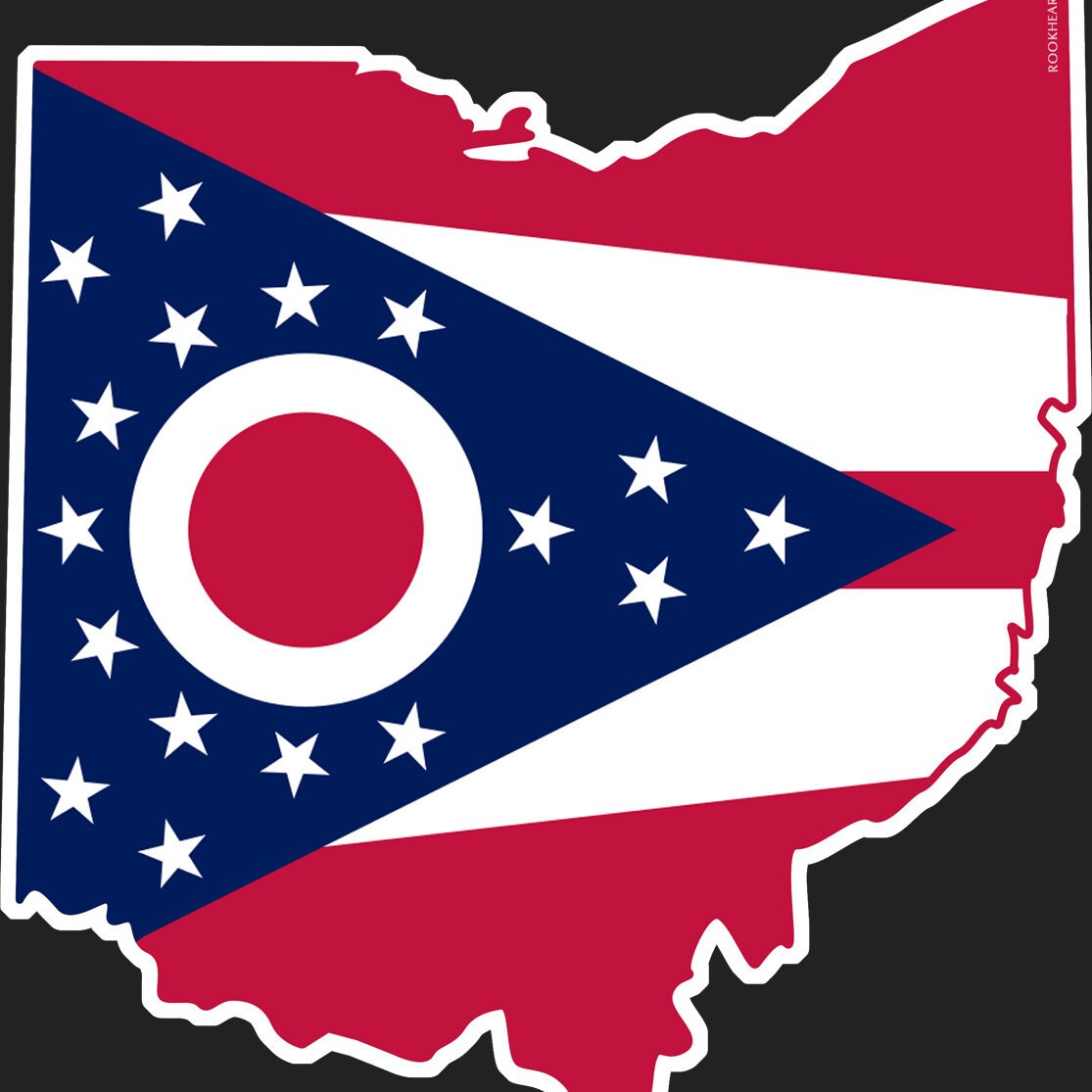Ohio State Flag  2" x 3" Refrigerator Locker MAGNET 