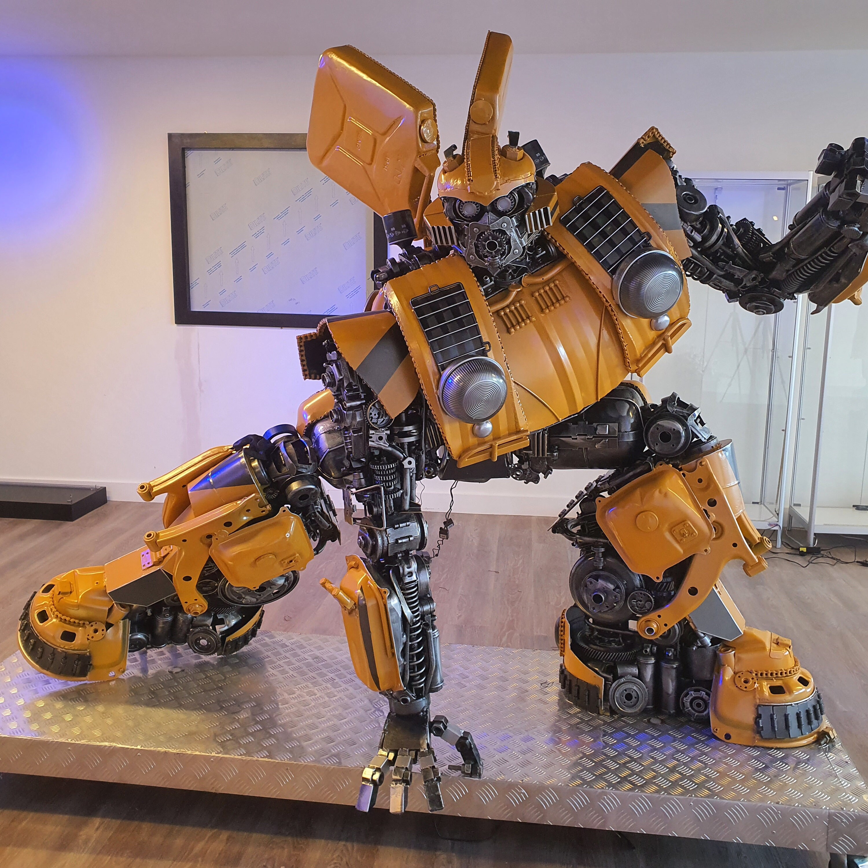 Optimas Prime Life Size Transformers Handmade Recycled Metal Art