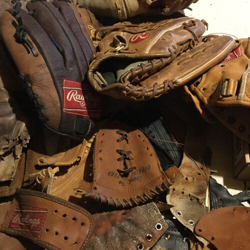 shoe polish on baseball glove