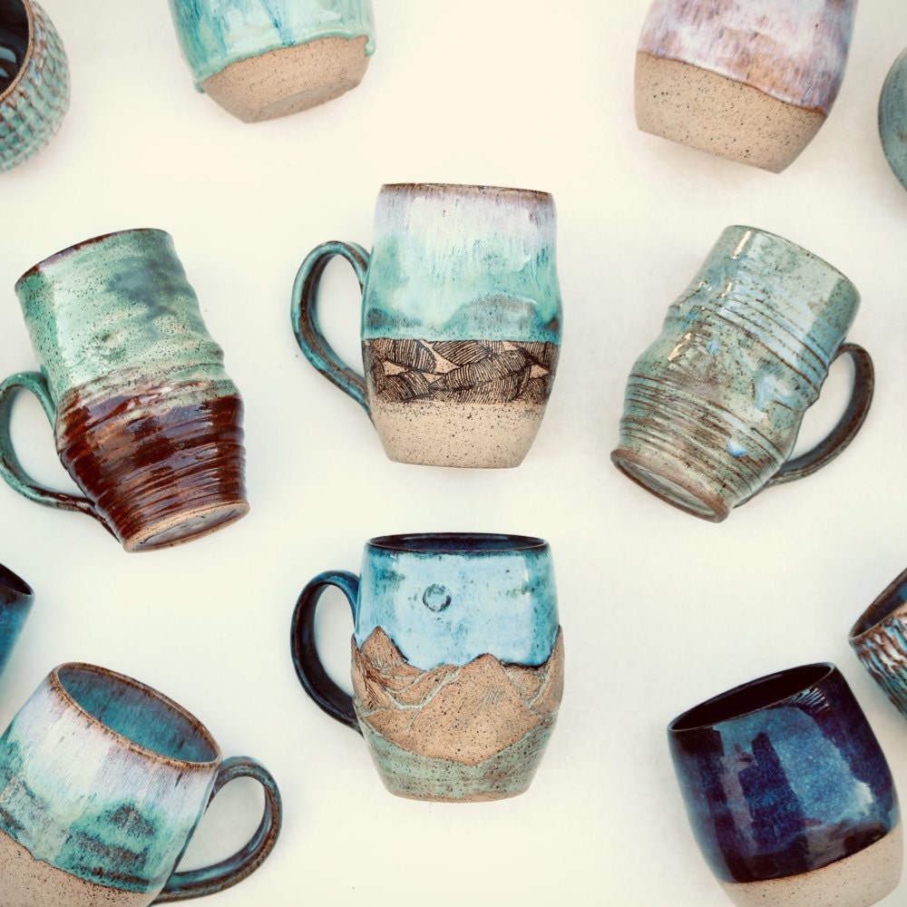 Sunset mug work in progress with Amaco underglaze : r/Ceramics
