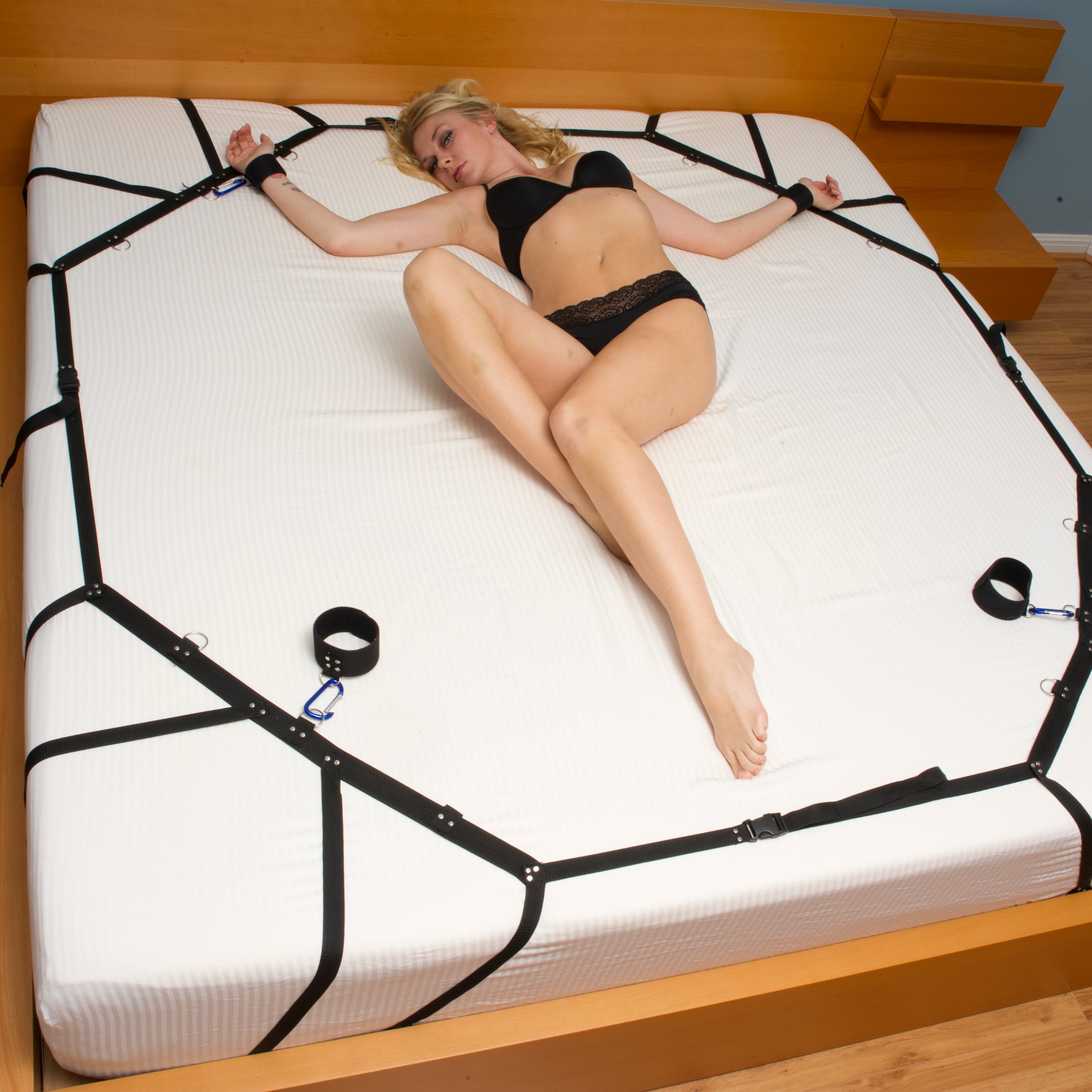 4 Corner Bed Restraint System for Bed Bondage BDSM Bed Restraint, BDSM Set,  King, Queen and Double Bed Restraint, Shibari 