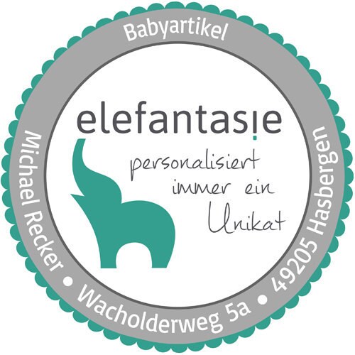 Elefantasie Baby M/ütze gestreift mit Knoten personalisiert mit Namen oder Text aus Baumwolle Verschiedene Ausf/ührungen