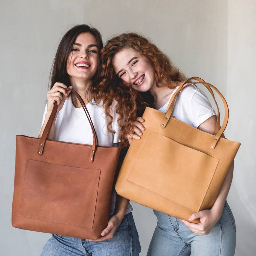 Bolsos tote piel genuina. Tote bag piel mujer. Personalízala online