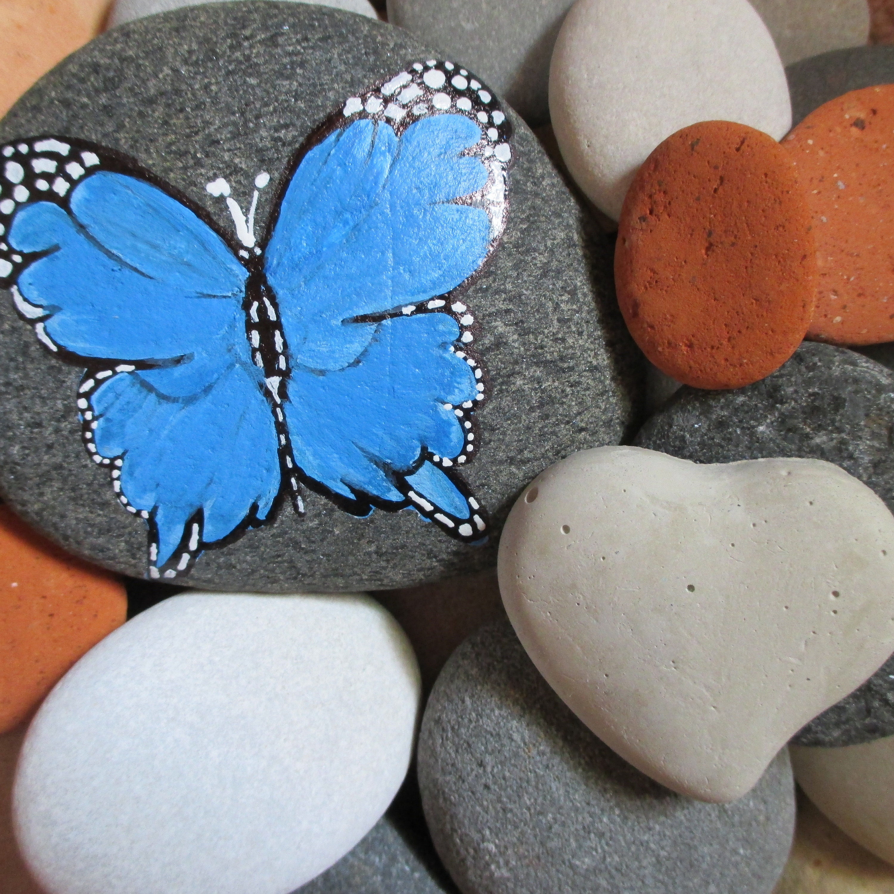 Dekosteine little butterfly painted stones butterfly on stone stone art