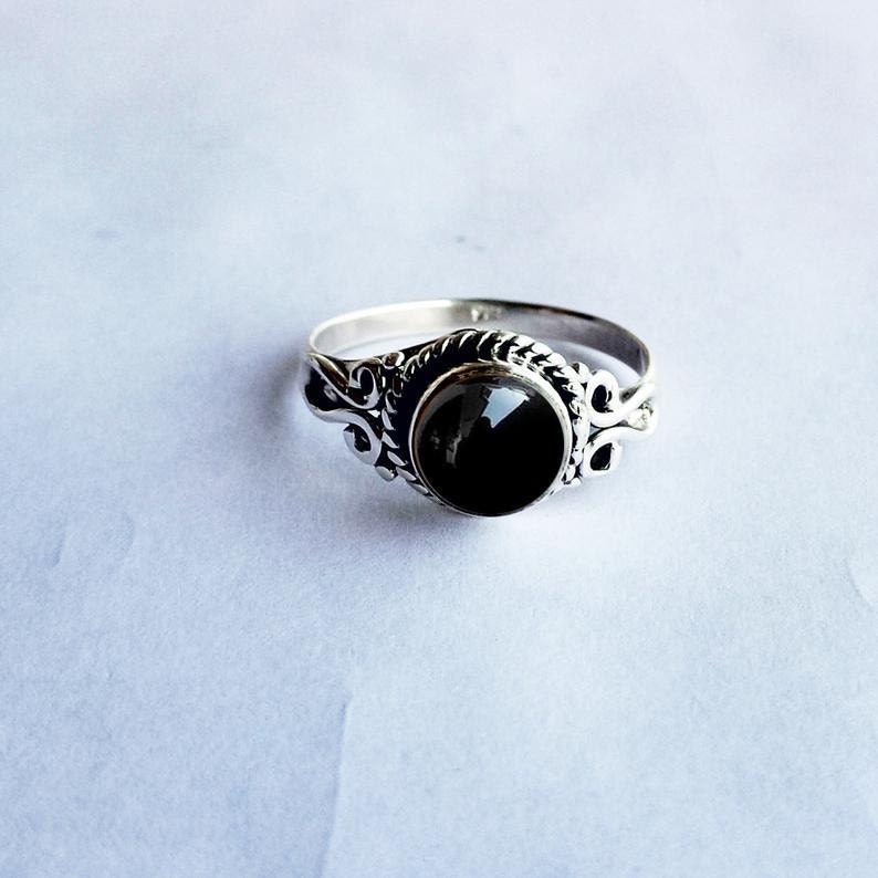Statement Ring Etsy Jewelry Natural Ring Handmade Ring Black Onyx Ring Black Stone Ring 925 Sterling Silver Ring Gift For Women