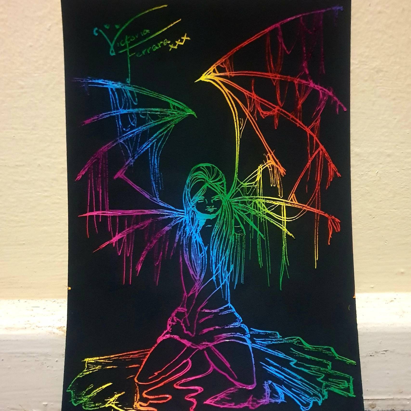 Magic Rainbow Scratch Art Paper With Stencil 