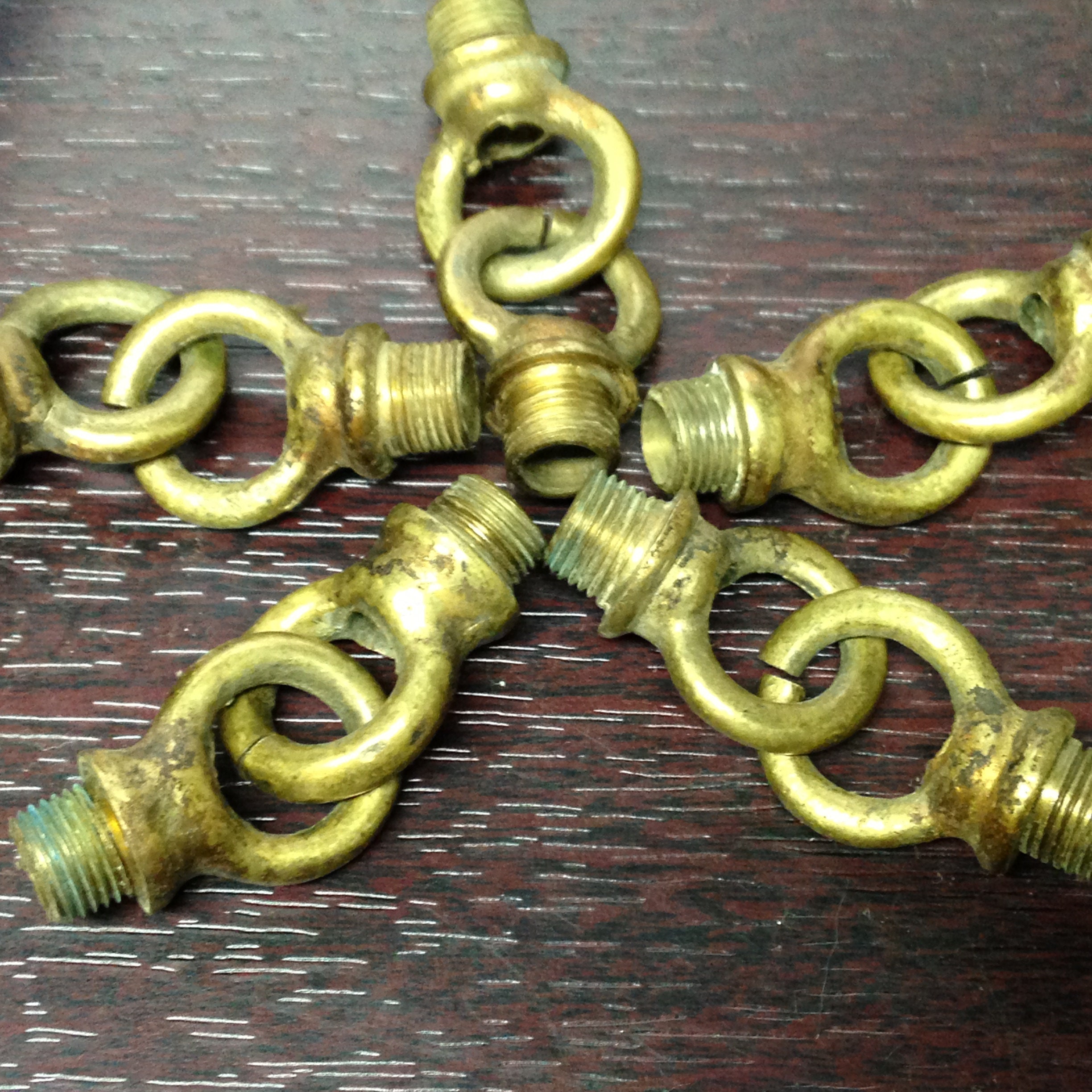 Chandeliers Antique Vintage brass chandelier light fixture center hub arm boboche parts