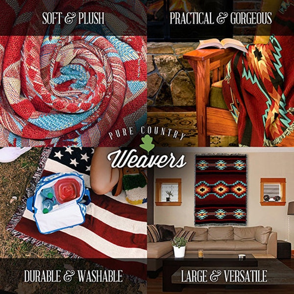 Sequoia Woven Southwest Tapestry Blanket, Native American Inspired ...