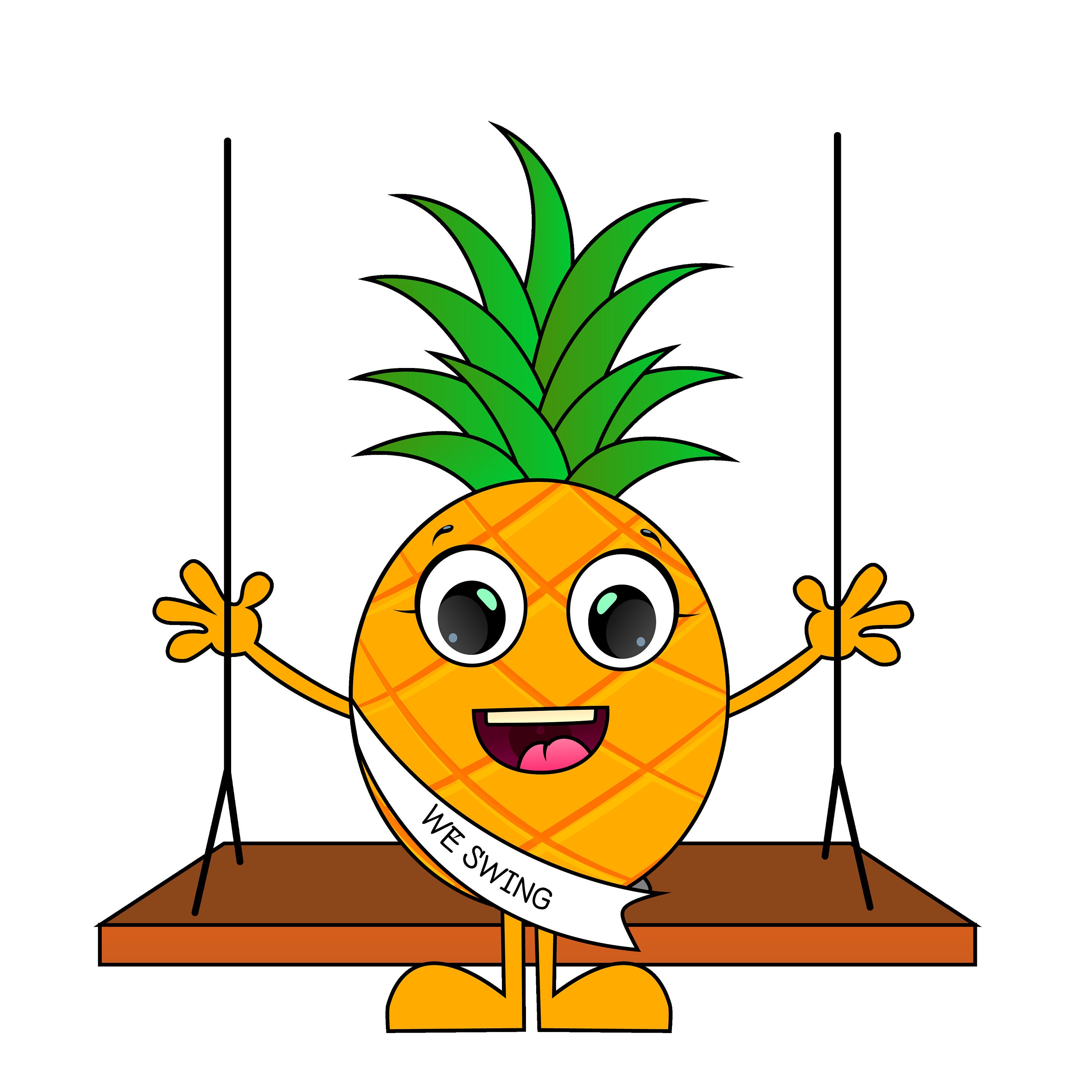 Sticker We Swing Male Pineapple Swinger on Swing Tell