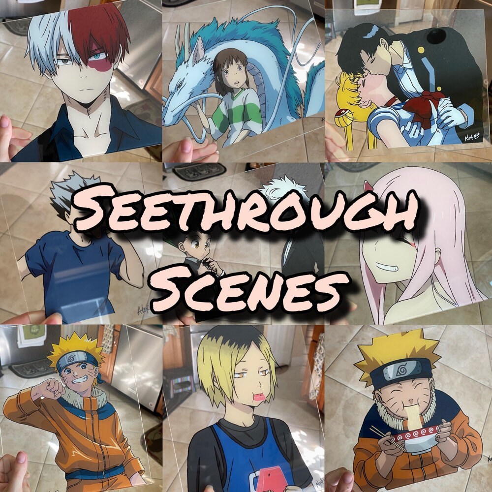 Hand Painted Anime Scenes On Glass Phone Par Seethroughscenes