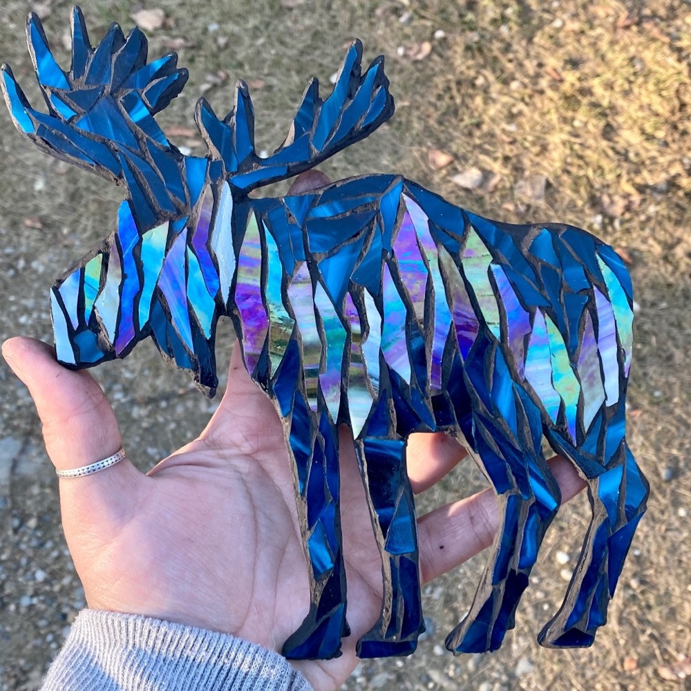  CELETED Mountain Range Glass Mosaic DIY Kit, Mosaic