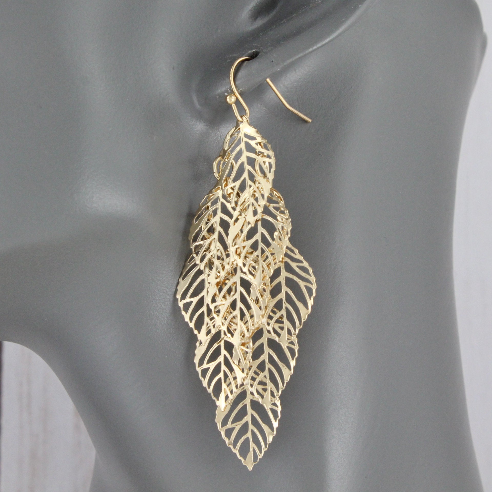 Brown heart earrings lightweight big wood dangle 3 18 long lightweight outline heart shape earrings