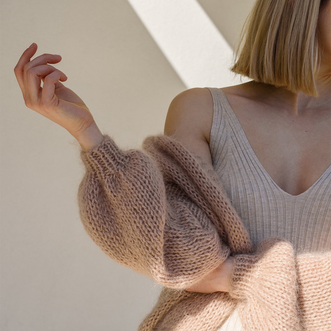 Chunky Mohair Sweater Hand Knit Pullover Oversized Knit - Etsy