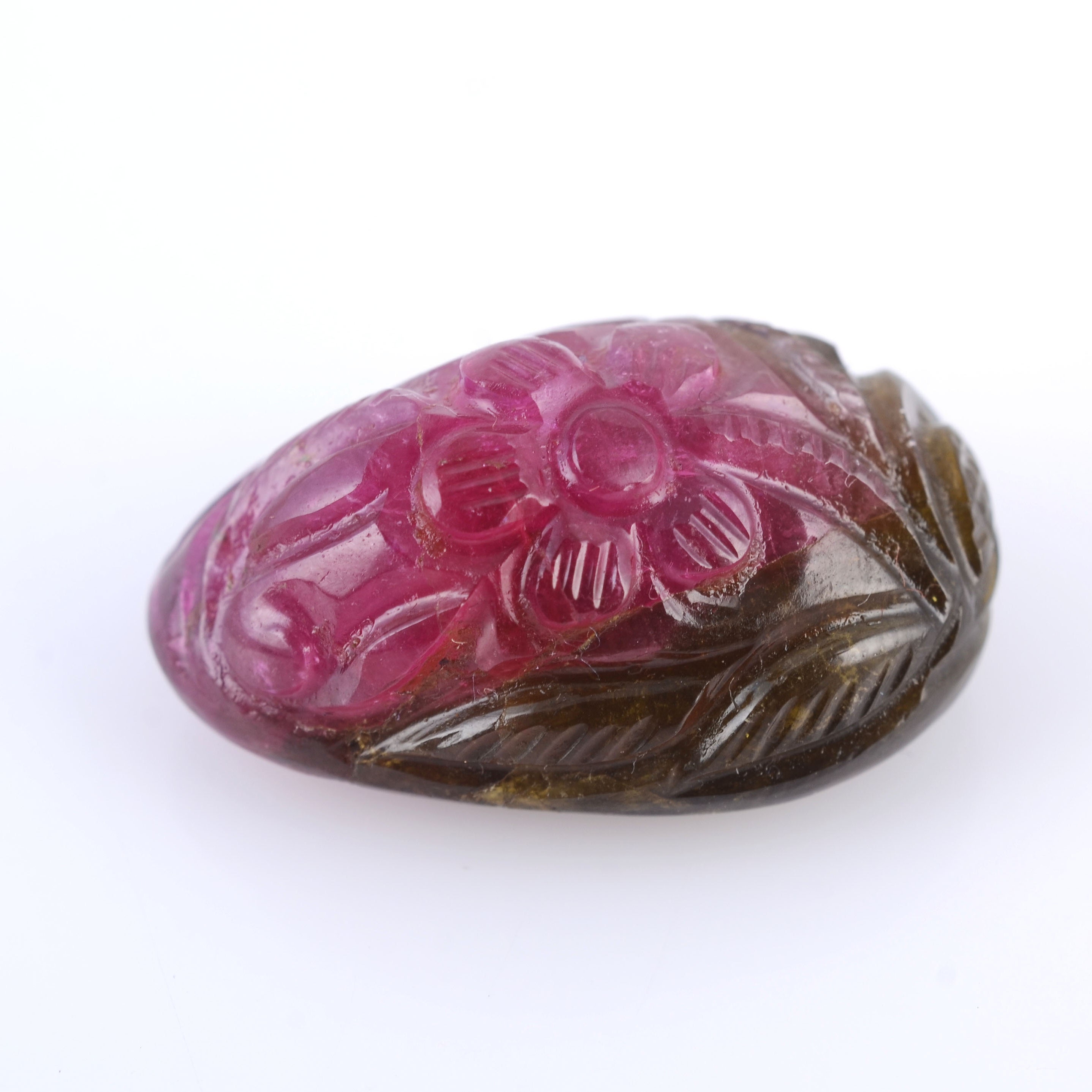 8X9MM 2 Pieces 4.20 Carats. Approx NL FE206 Natural Watermelon Tourmaline Carved Fancy Slice AAA+Quality Loose Gemstone Size