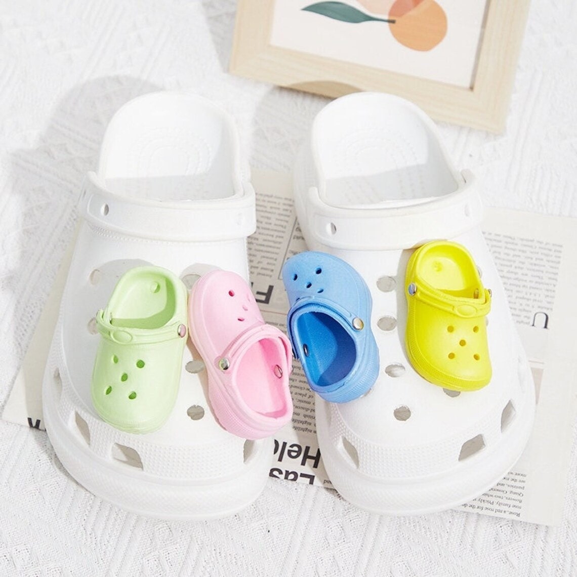 White M&M Candy Shoe Charm –