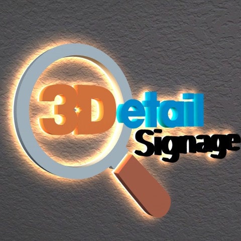 Leichte LED-Schilder an der Wand - 3D-Logo GREAT JOB 50 cm