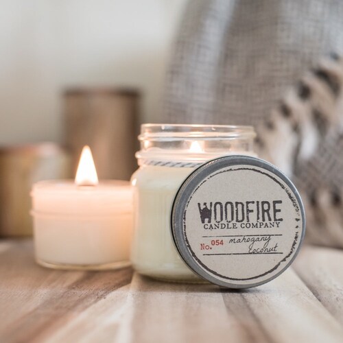 100 soy hand poured wood wick candles by WoodfireCandle on Etsy