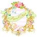 Ladur\u00e9e Watercolor Macaron Tower Pink Stripe Folding Cards Includes Pink Shimmer Envelopes Set of 6