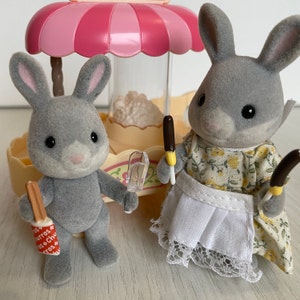 Calico Critters Vintage Periwinkle Sweet Pea Rabbit Family, Perfect for ...