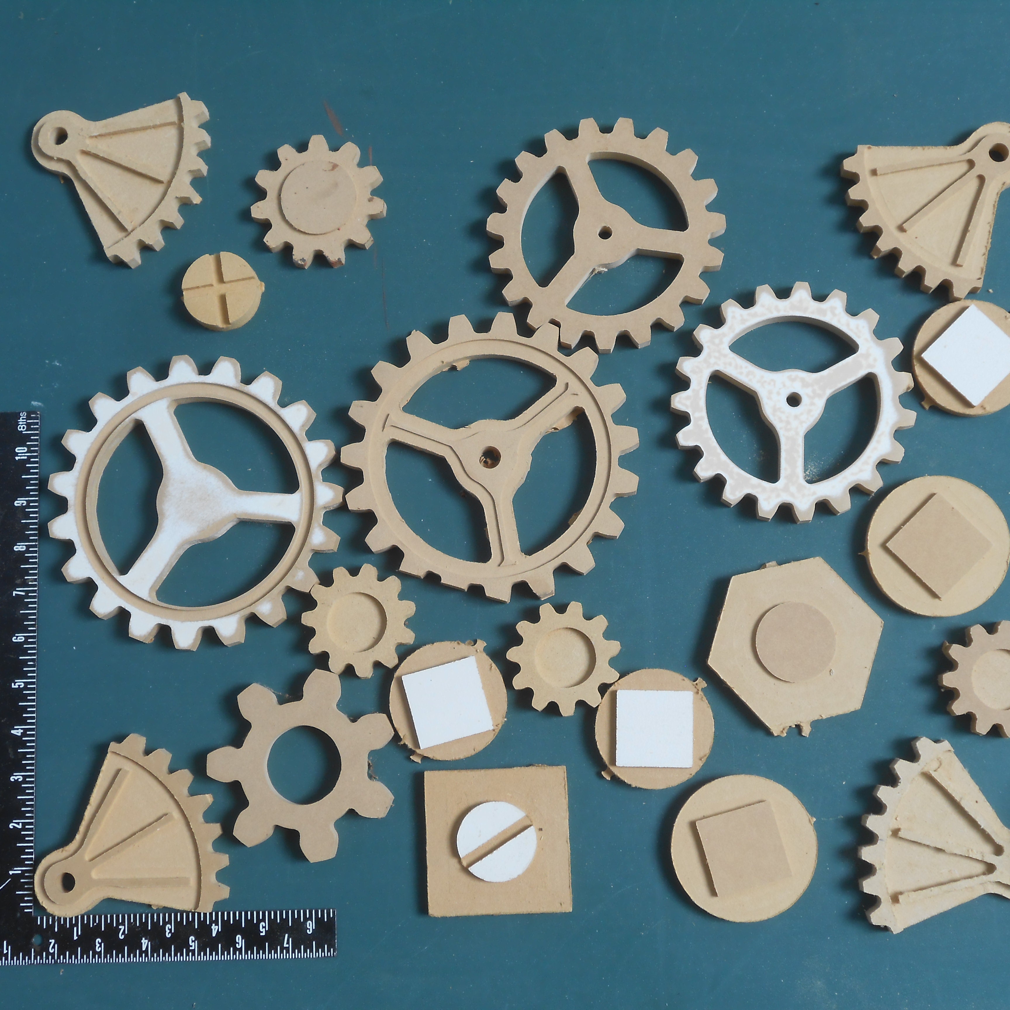  12pc. Set of Wooden Gears - Cool Industrial