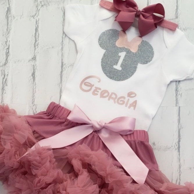Luxury Girls Cake Smash Outfit 2nd Birthday Vest Two Tutu Skirt Minnie TWOdles 