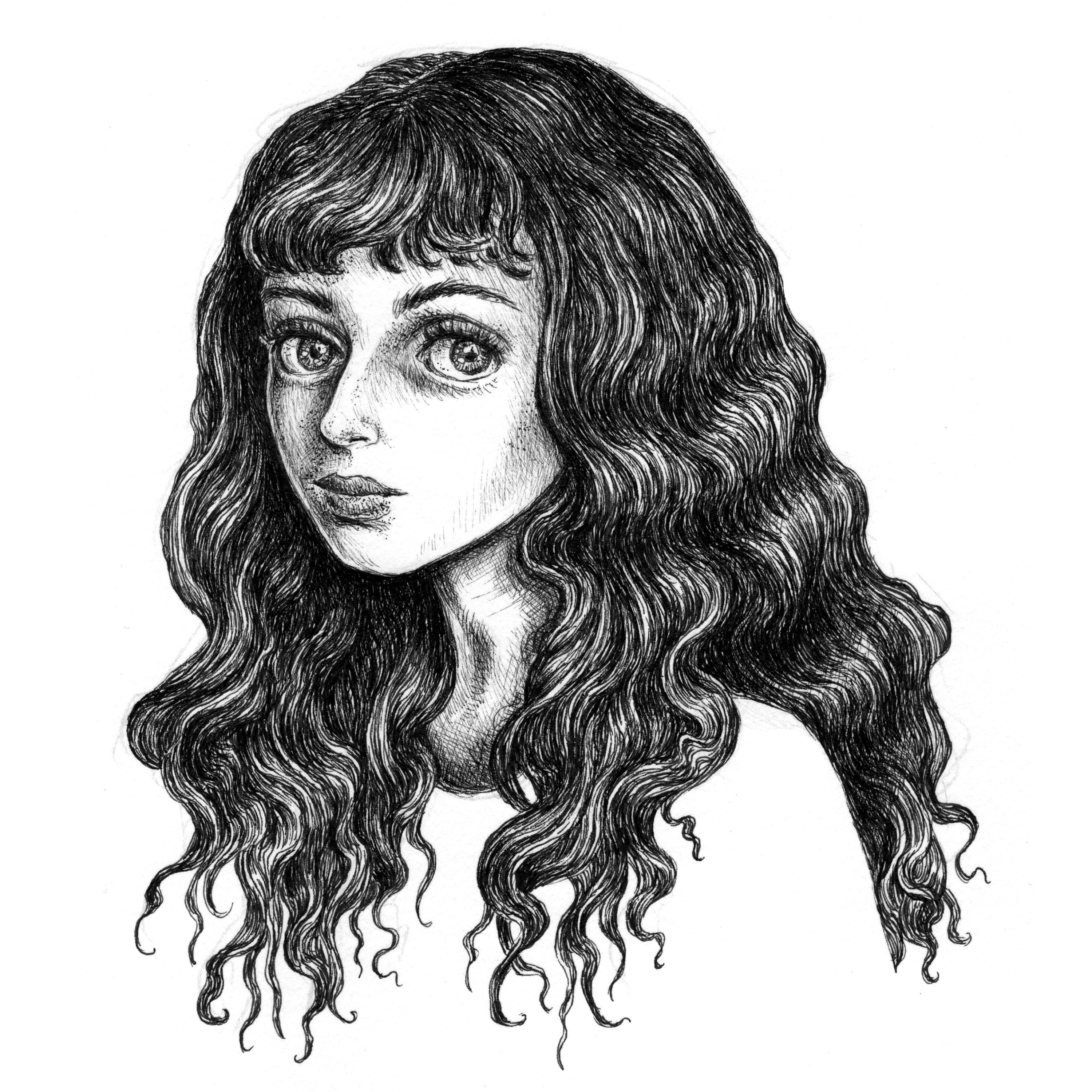 Speed Draw: Messy, Curly Short Hair Drawing - LZM Studio