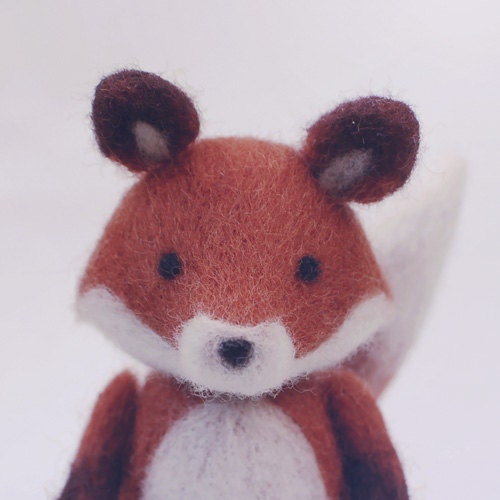 Standing Farley Felted Fox Sticker Paper Stickers