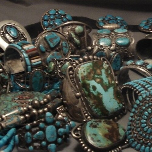 Mongo Vintage Native American Navajo Easter Blue Turquoise Sterling Silver Flank Bracelet Mongo Vintage Native American Navajo Easter Blue Turquoise Sterling Silver Flank Bracelet